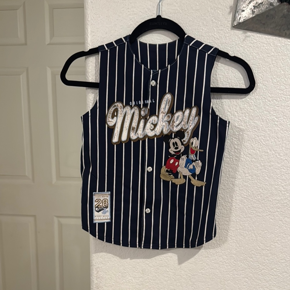 Mickey Mouse Striped Kids Shirt - Blue size 5T